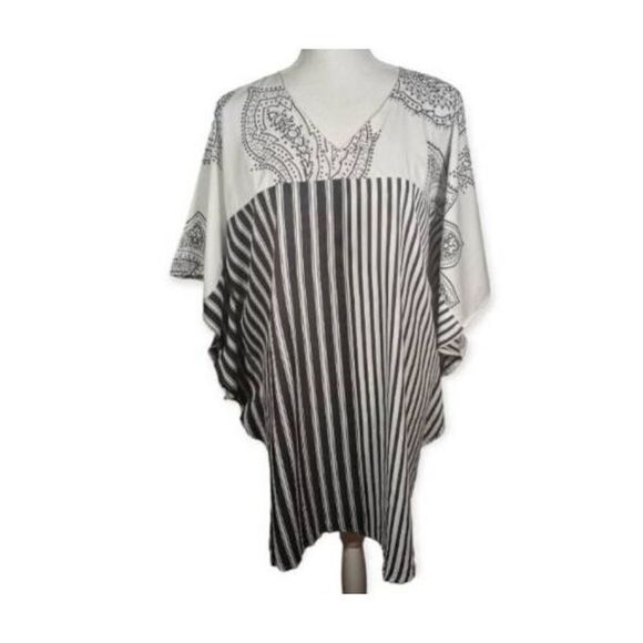 GRAY & WHITE KIMONO ONE SIZE EUC - Picture 1 of 6